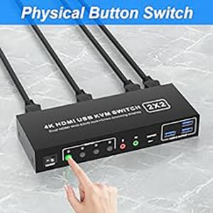 Switch by Panel button Push-button design allows for one-touch switching using a button on the KVM S