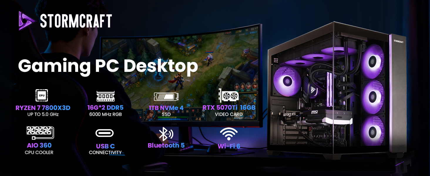 Stormcraft FA780XDCB-57TN1 FALCON Gaming Desktop PC