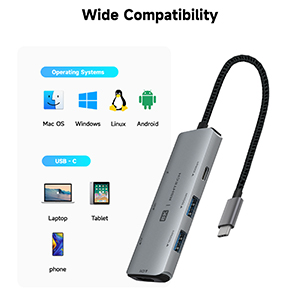 RSHTECH 7-in-1 USB C Hub Multiport Adapter, Support 8K HDMI UHD Video  Output, Data Tansfer Speed up to 10Gbps (RSH-T02)