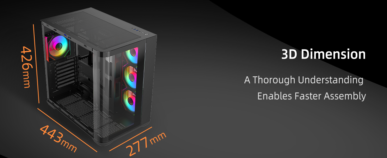 Rosewill ACA503B ATX Mid-Tower PC Gaming Case 10