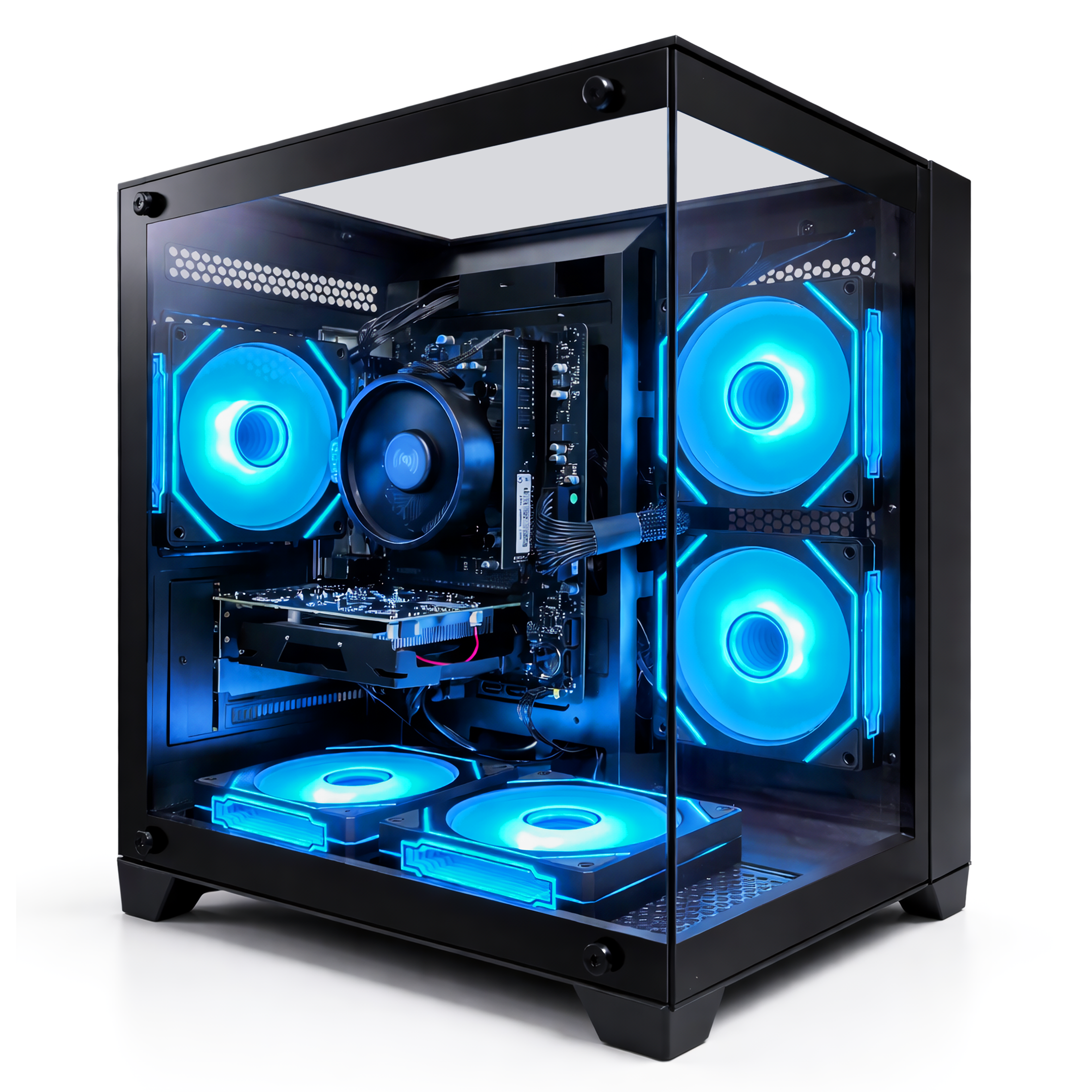 Suevery Gaming PC Desktop - AMD Ryzen 5 3500X, Radeon RX 560, 16GB DDR4 RAM, 512GB NVMe SSD, WiFi 6