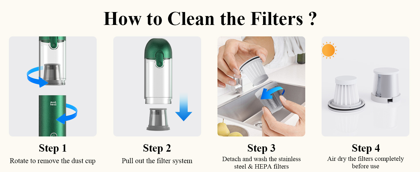 how to clean the fliter