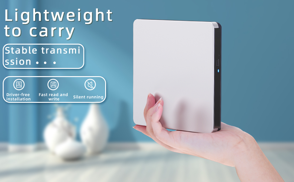 External Blu-ray Drive, BD Player with Read/Write Capability Portable Blu-ray CD/DVD Drive Burner wi