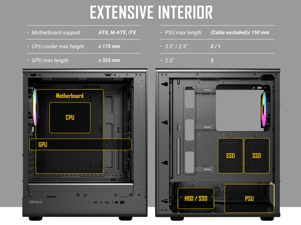Antec P6 Neo ARGB Mid-Tower ATX PC Case