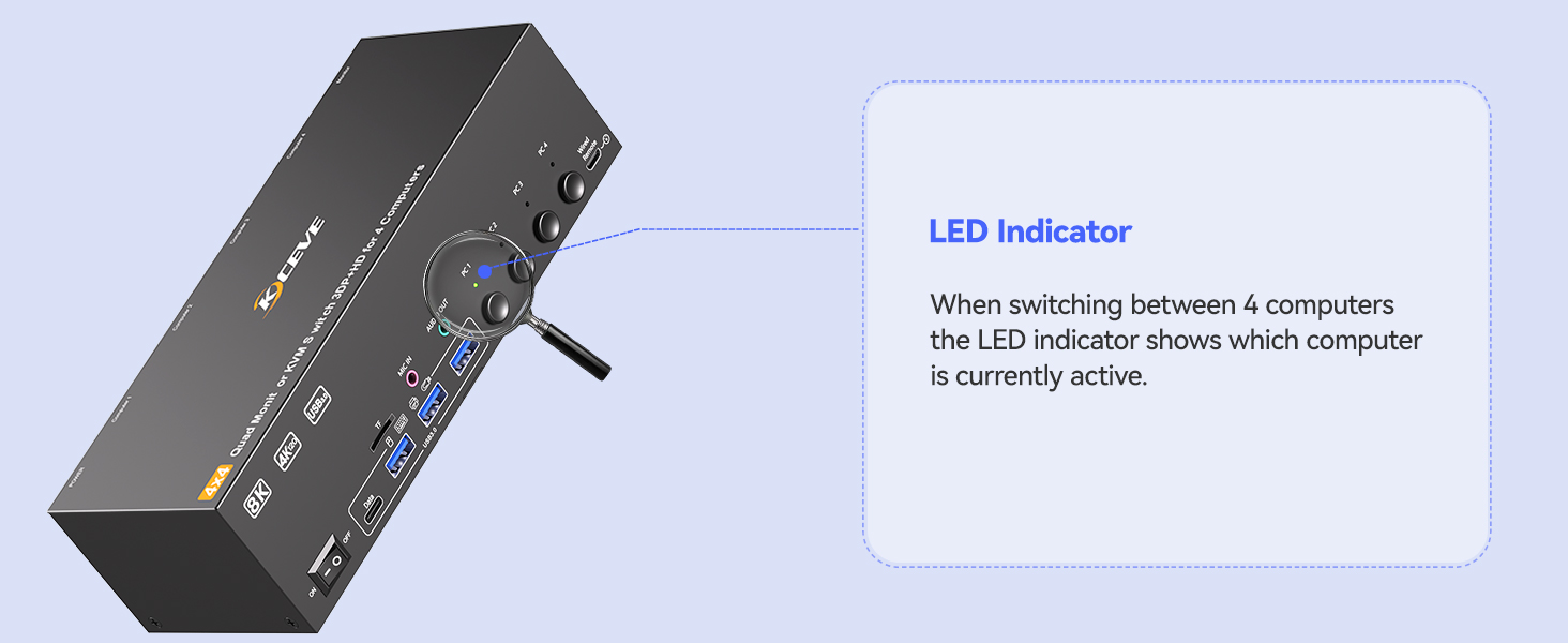 Please connect the 12V DC power adapter to provide sufficient power. Using a shorter 8K HDMI + DP ca