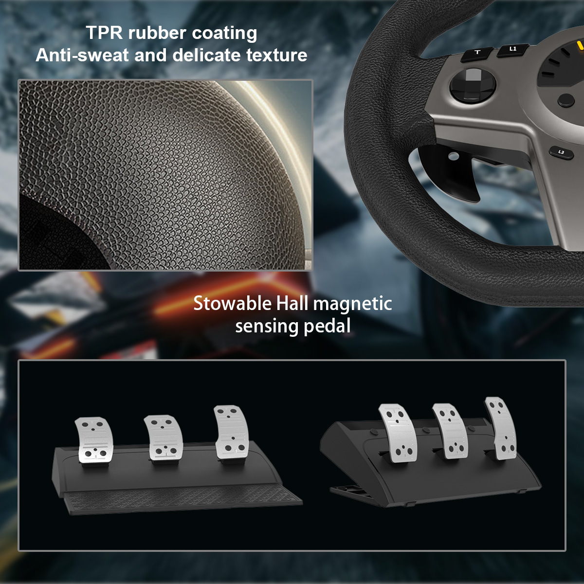 Stowable Hall magneticsensing pedal