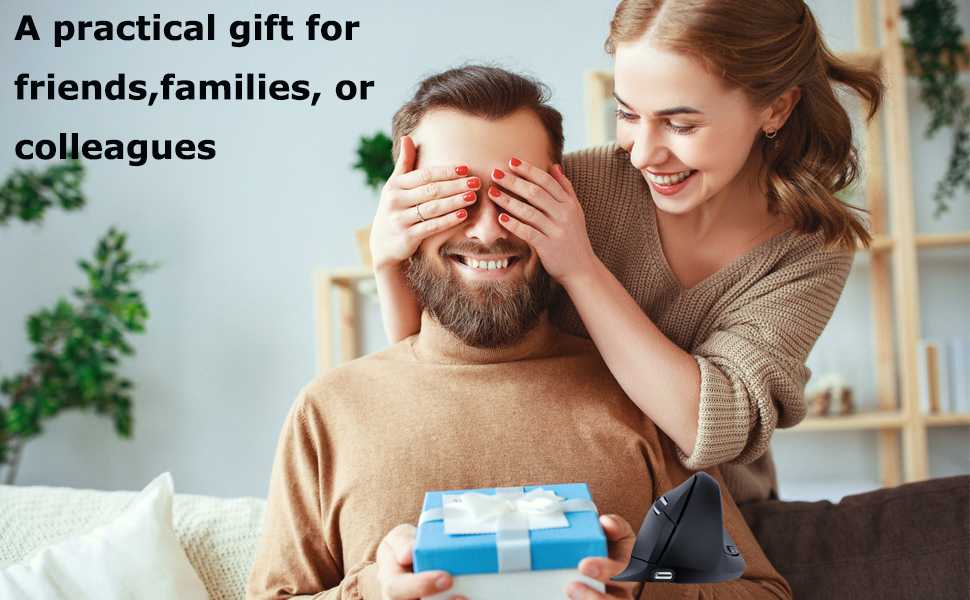 Wireless Mouse Ergonomic (Bluetooth + USB) Dual Mode Vertical Silent Portable Multi Device Ergo Upri