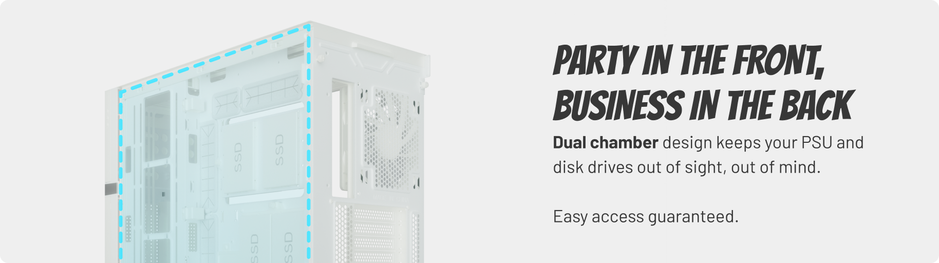 VK02 Lite PC Case Dual Chamber Design