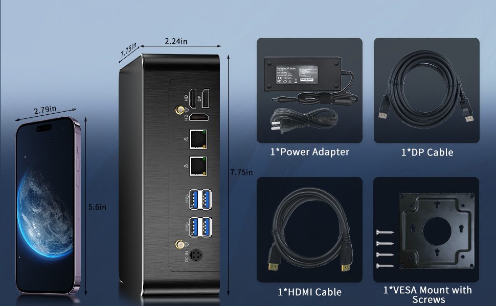 BOESIIPC Mini Gaming PC i9, Desktop Computer Core i9-9900T 2.1-4.4