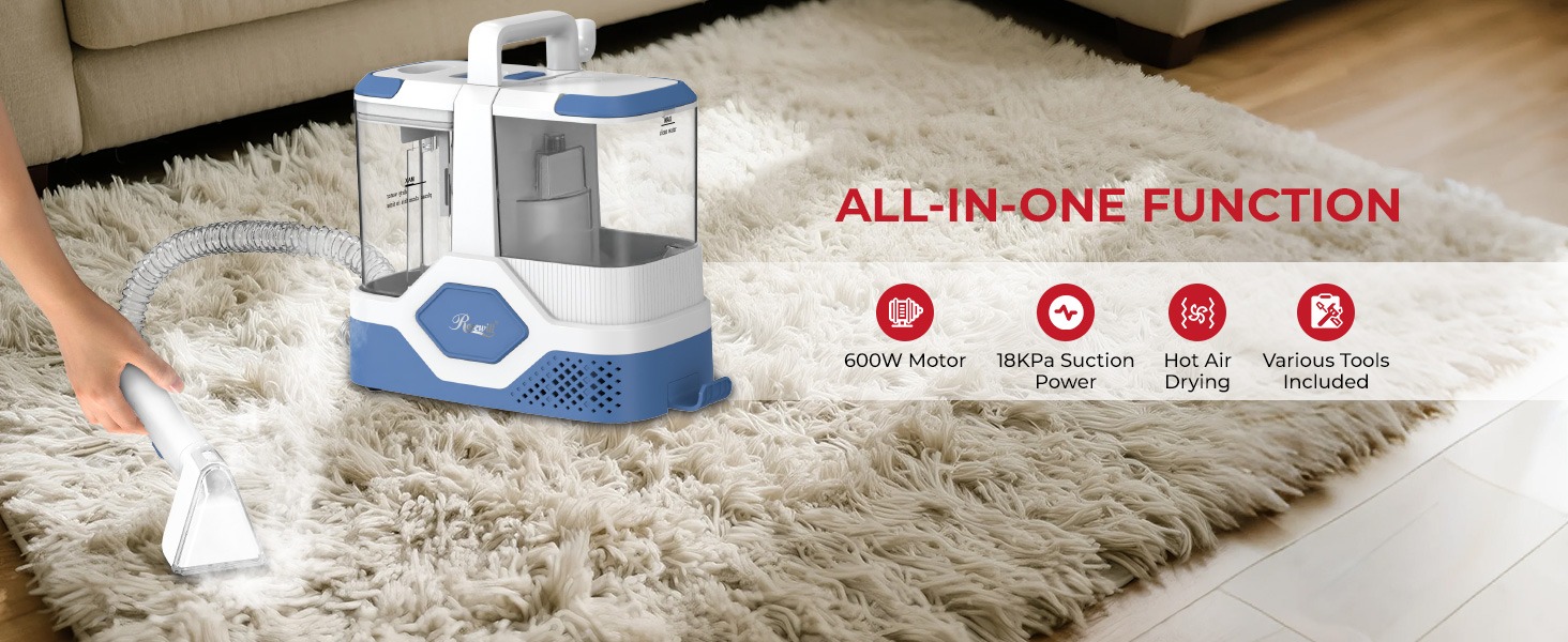 Rosewill Multi-Purpose Portable Carpet and Upholstery Cleaner - White