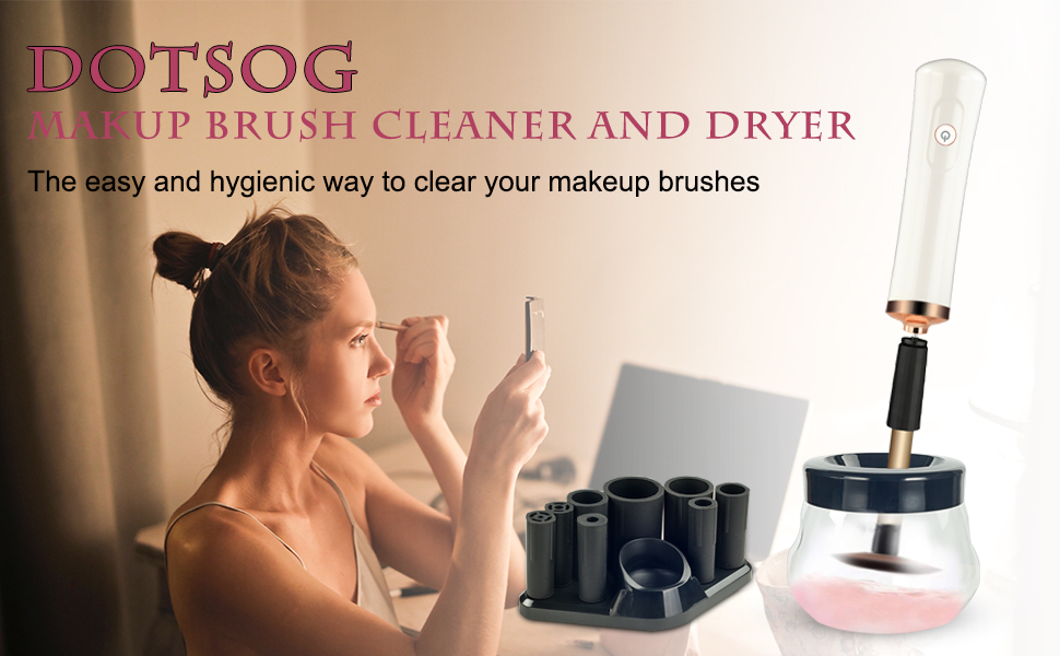 DOTSOG Makeup Brush Cleaner ,Super-Fast Electric Brush Cleaner, Machine  Automatic Brush Cleaner Spinner Makeup Brush Tools 
