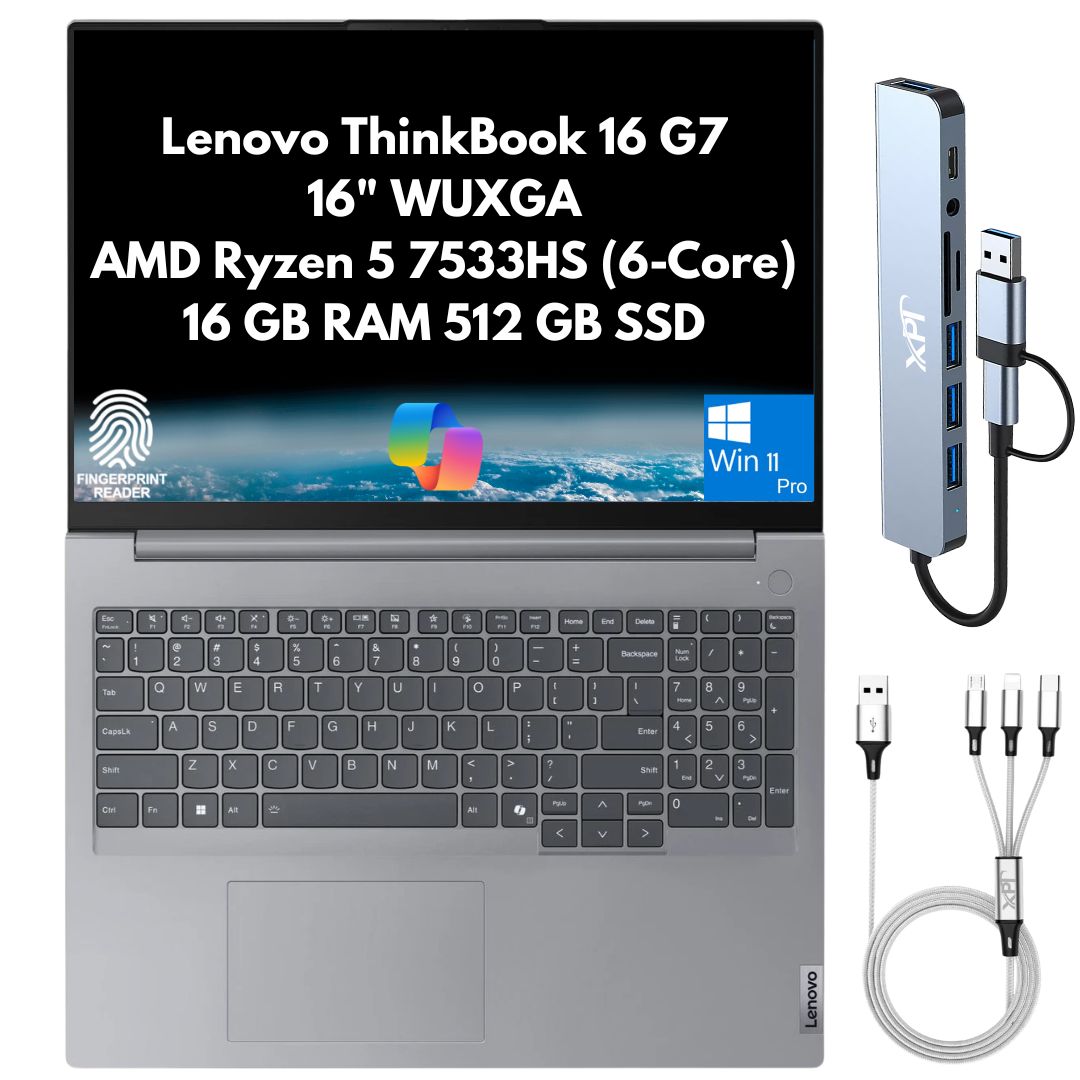Lenovo ThinkBook G7 16" WUXGA Ryzen 5 7533HS 16GB 32GB 64GB 512GB 1TB 2TB SSD Fingerprint Reader