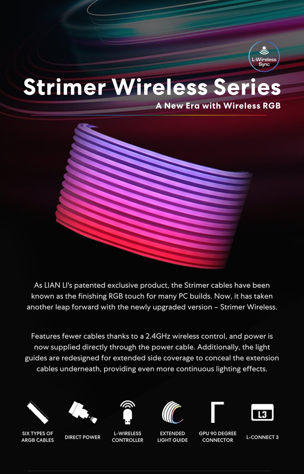Strimer Wireless,24 Pin, RGB Power Extension Cable