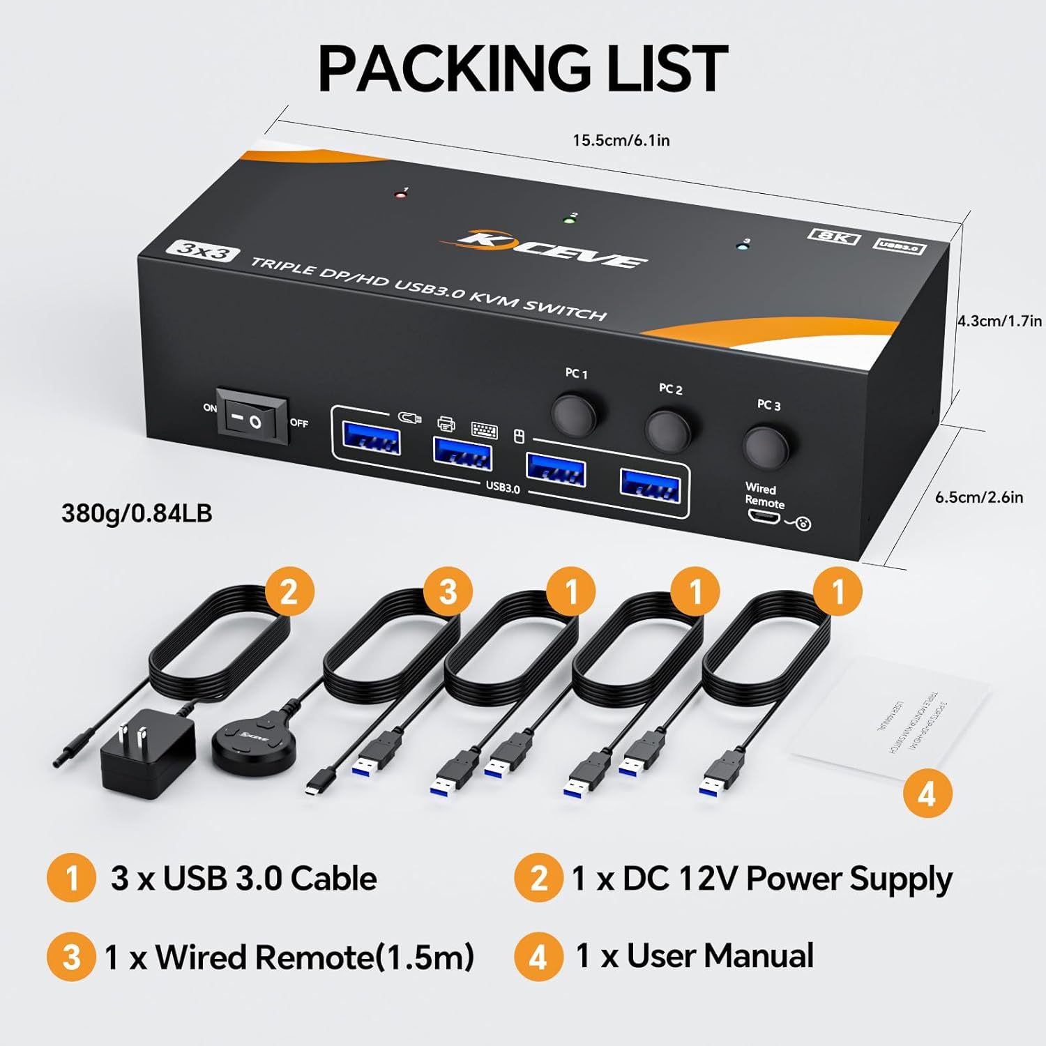4 USB 3.0 ports with data transfer speed up to 5Gbps