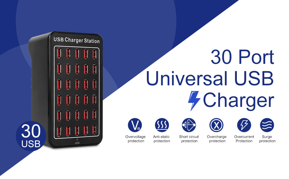 30-Port 150W(30A) USB Charger