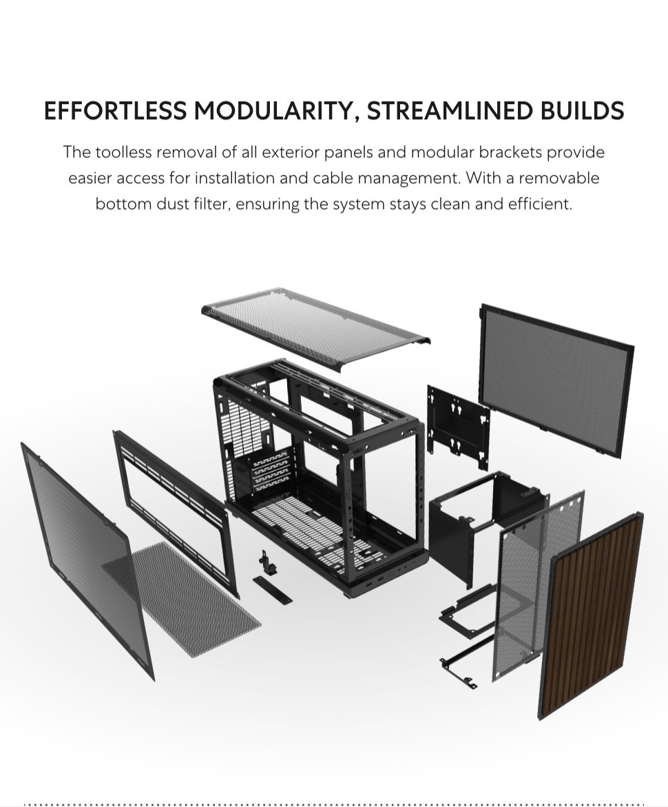 LIAN LI A3- mATX-WD Black Wood front panel SPCC M-ATX / ITX Computer ...