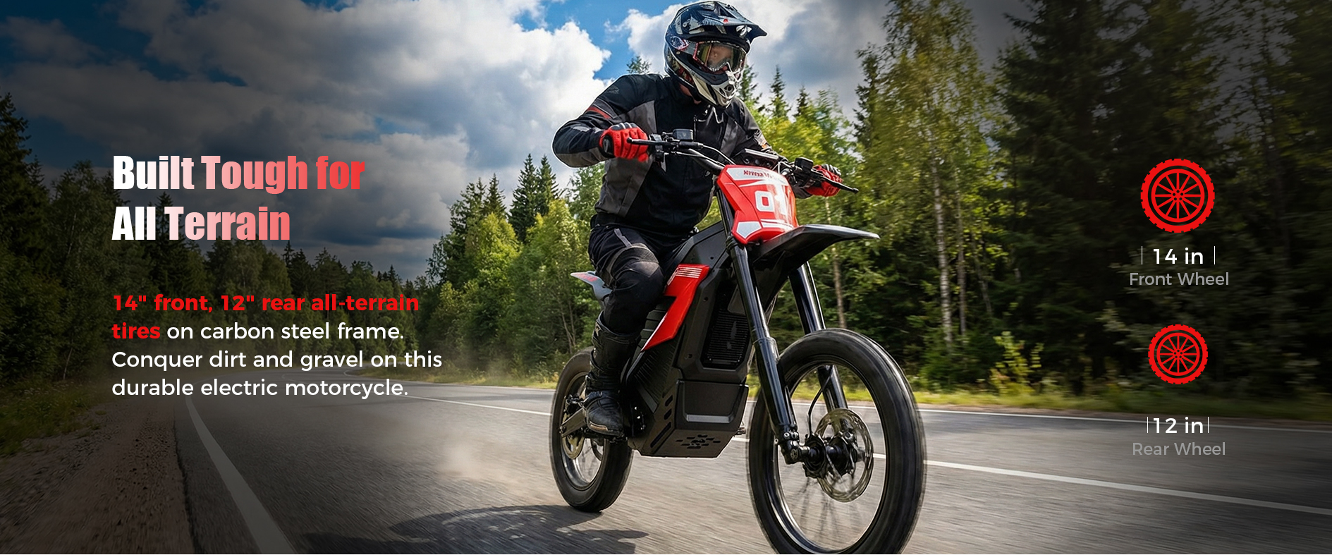 MEGAWHEELS D2 Lite dirt bike solid tires