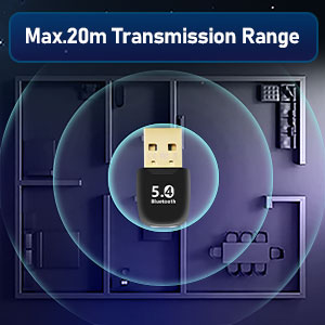 Bluetooth 5.4 Adapter PC, Bluetooth 5.4 USB Wireless Adapter for PC Windows 11/10/8.1/7