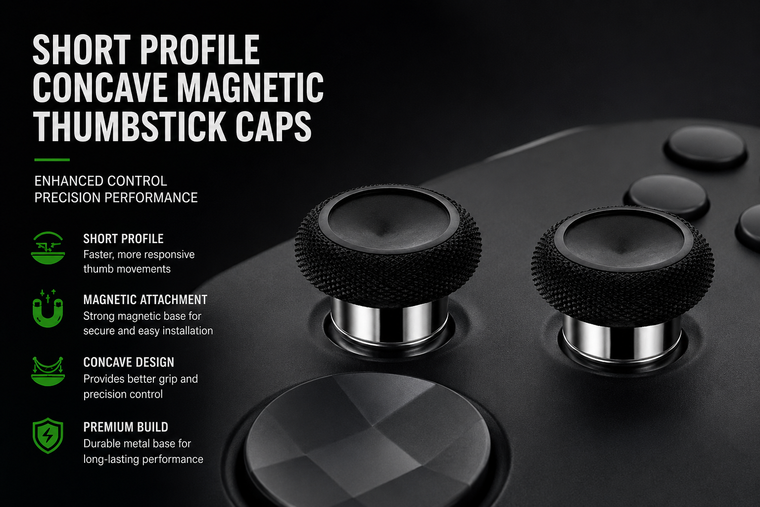 2 pack thumbstick caps, replacement thumbstick set, magnetic joystick caps