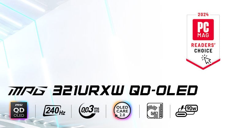 MSI MPG 321URXW QD-OLED Gaming Computer Monitor