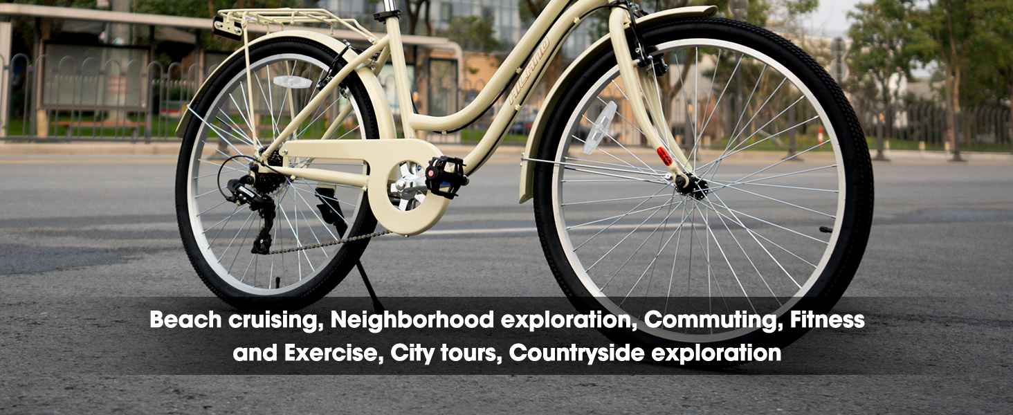 cruiser bike beach cruiser comfort bike classic bicycle retro bike men women adult teen 26"