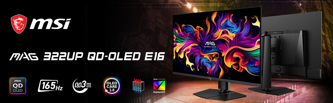 MSI MAG 322UP QD-OLED E16 Gaming Monitor banner