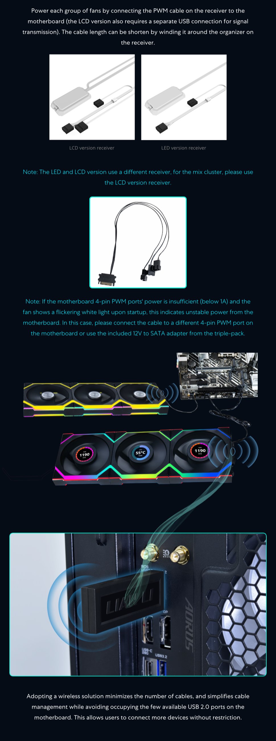 UNI FAN, SL WIRELESS, RGB, LCD, Reverse, Fan, Controller