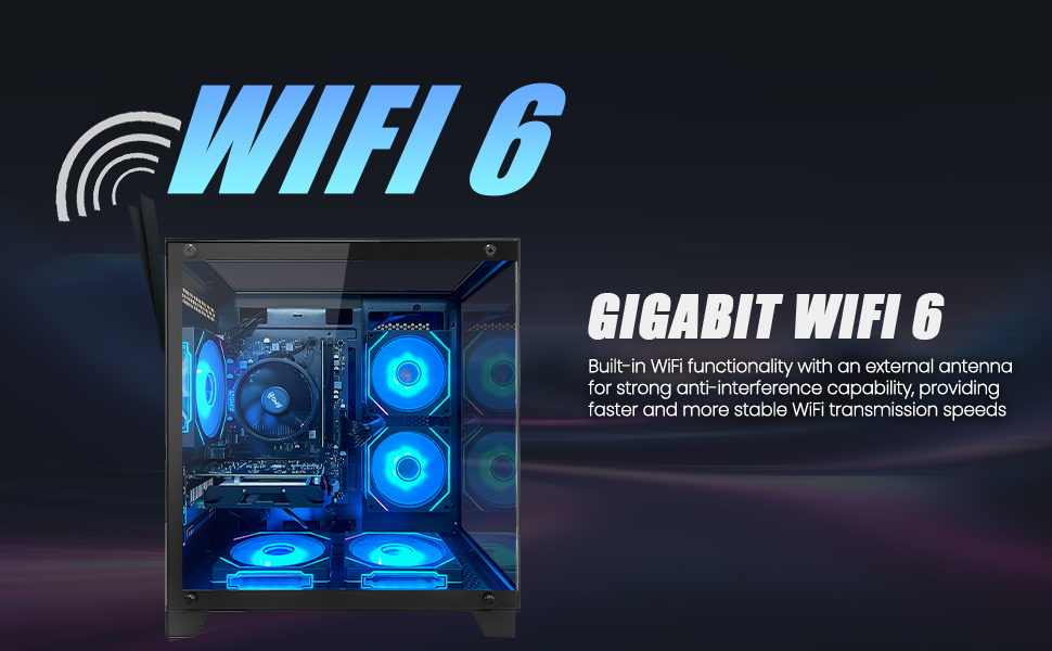 Suevery Gaming PC Desktop - AMD Ryzen 5 3500X, Radeon RX 560, 16GB DDR4 RAM, 512GB NVMe SSD, WiFi 6