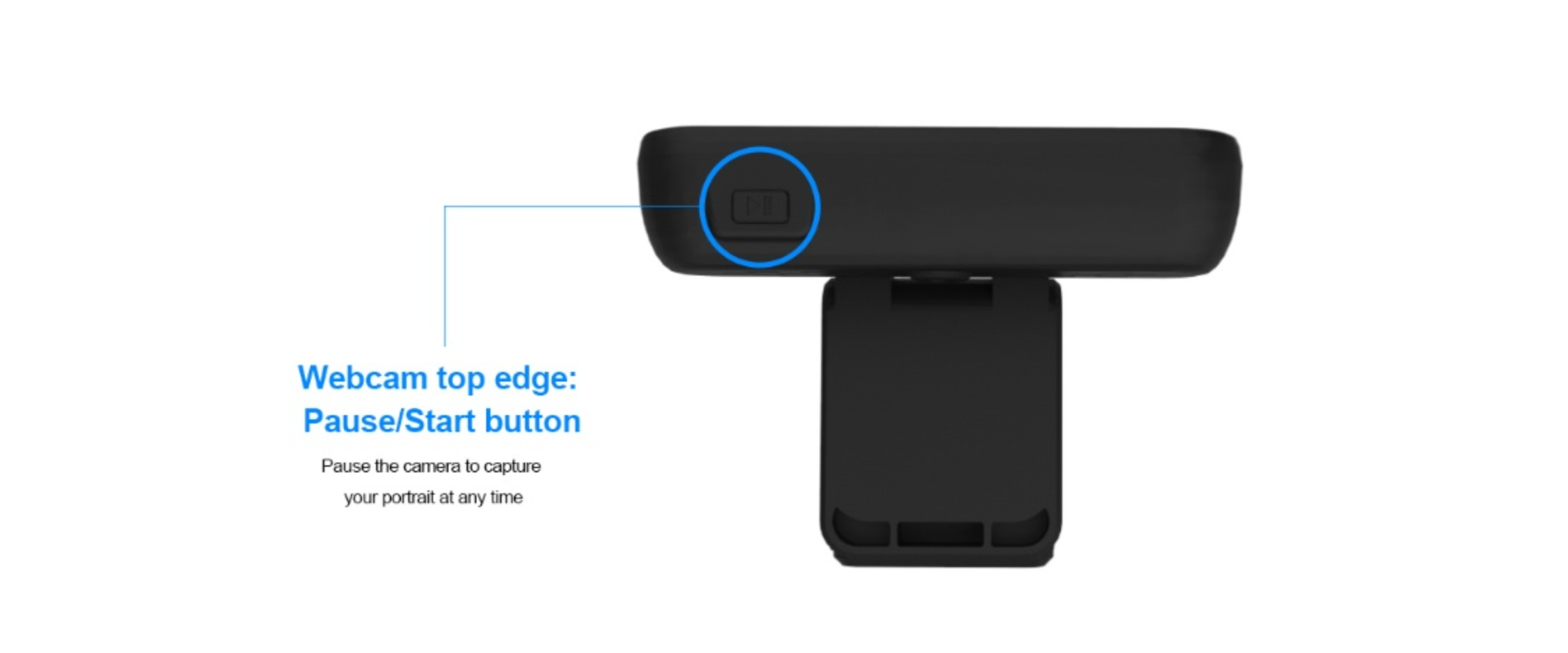 INMISS webcam, pause capture button, snapshot key, webcam top control button