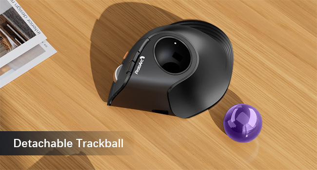 ProtoArc® EM05 NL Ergonomic Vertical Wireless Trackball Mouse