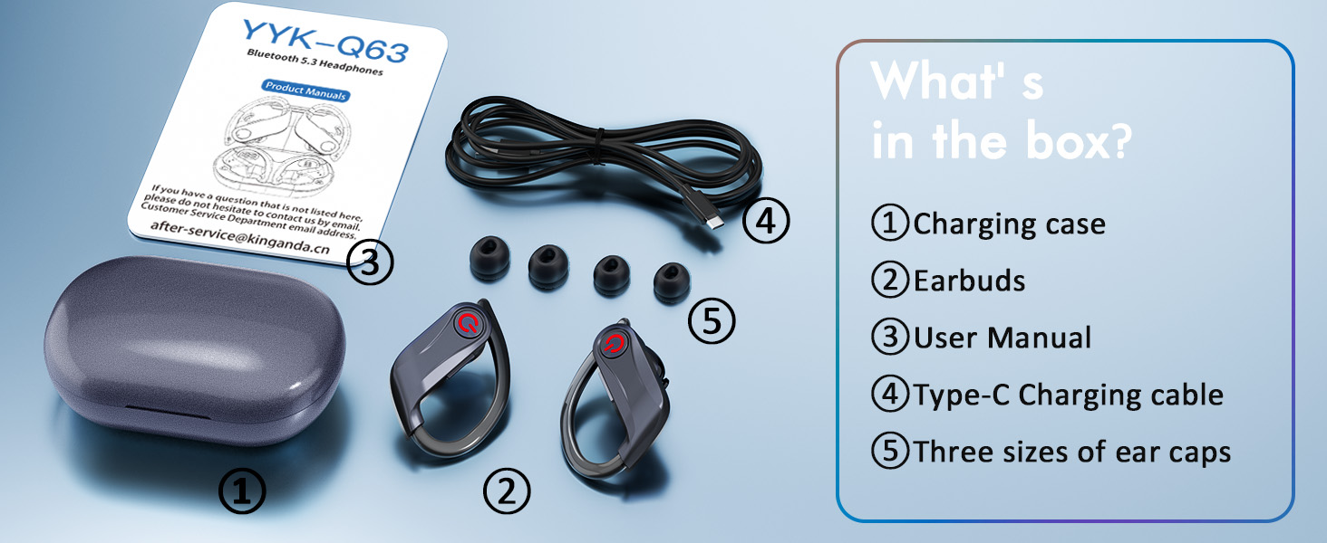 Wireless Earbuds Bluetooth Headphones Sports Over-Ear Bluetooth 5.3 Ear Buds