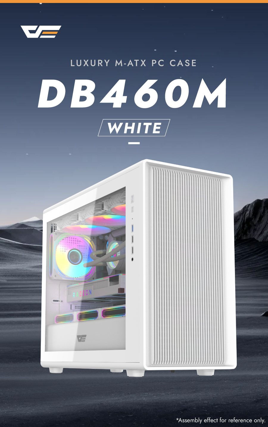 darkFlash DB460M, Micro-ATX PC Gaming Case, High Airflow Full Mesh Front Panel