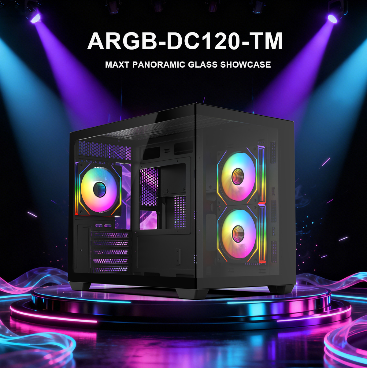 DIYPC ARGB-DC120-TM Black USB3.0 Tempered Glass Micro ATX Gaming Computer Case