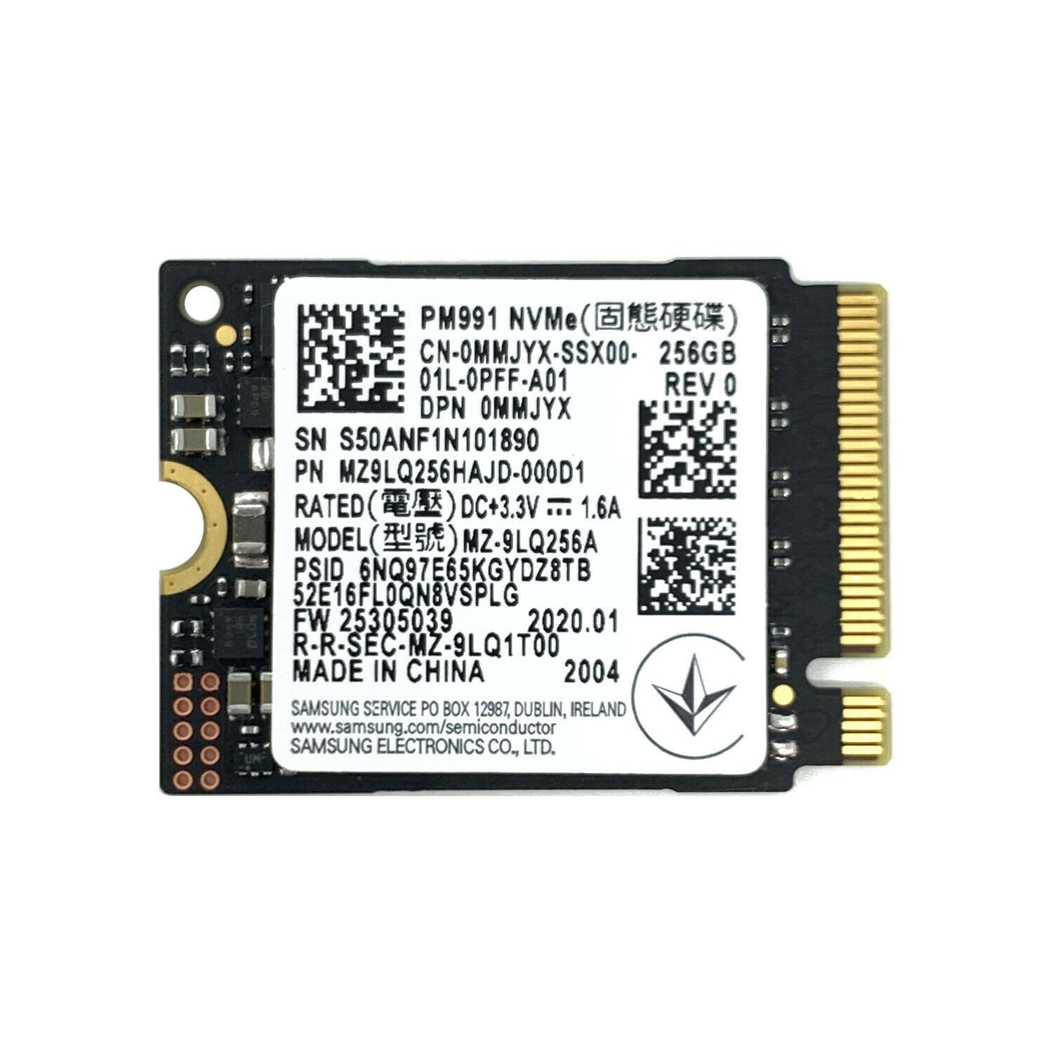 Samsung PM991 Internal 256GB PCIe Gen3 x4 NVMe Solid State Drive, M.2 2230 M Speeds up to 2000 MB/s read and 1000 MB/s write, OEM Package Internal SSDs Newegg.com