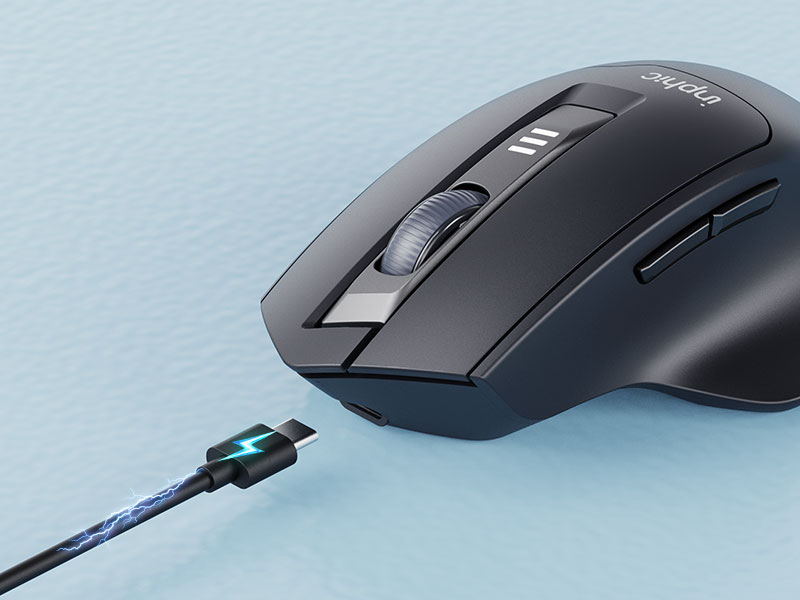 Wireless Mouse Rechargeable Mouse, Ergonomic 2.4G Cordless Mouse with USB Nano Receiver for Laptop P