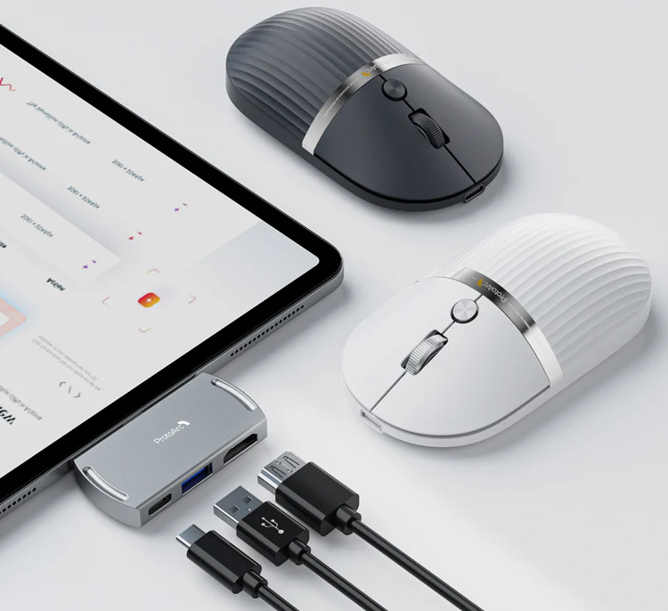 ProtoArc® 2 in 1 Travel Hub Mouse