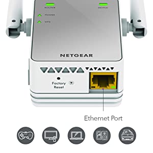 NETGEAR Wi-Fi Range Extender EX2700 - Coverage Up to 800 Sq Ft and 10  devices with N300 Wireless Signal Booster & Repeater (Up to 300Mbps Speed),  and
