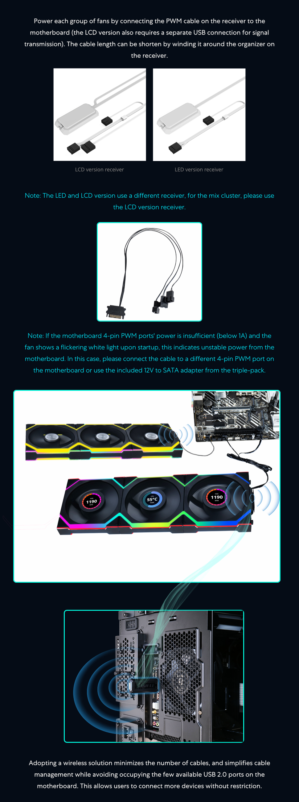 UNI FAN, SL WIRELESS, RGB, LCD, Reverse, Fan, Controller