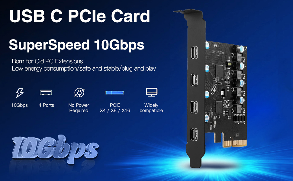 4-Ports Type-C PCI-E USB Card