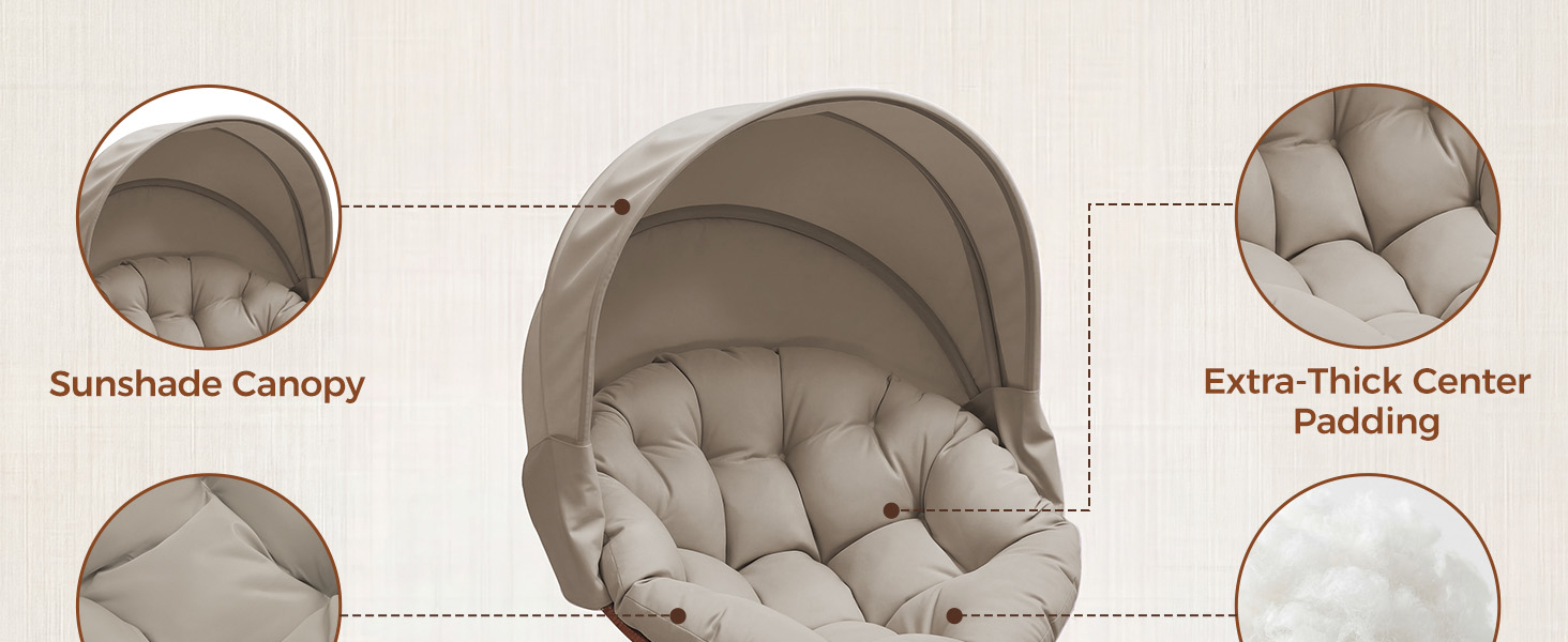 GTPLAYER Outdoor Wicker Egg Chair