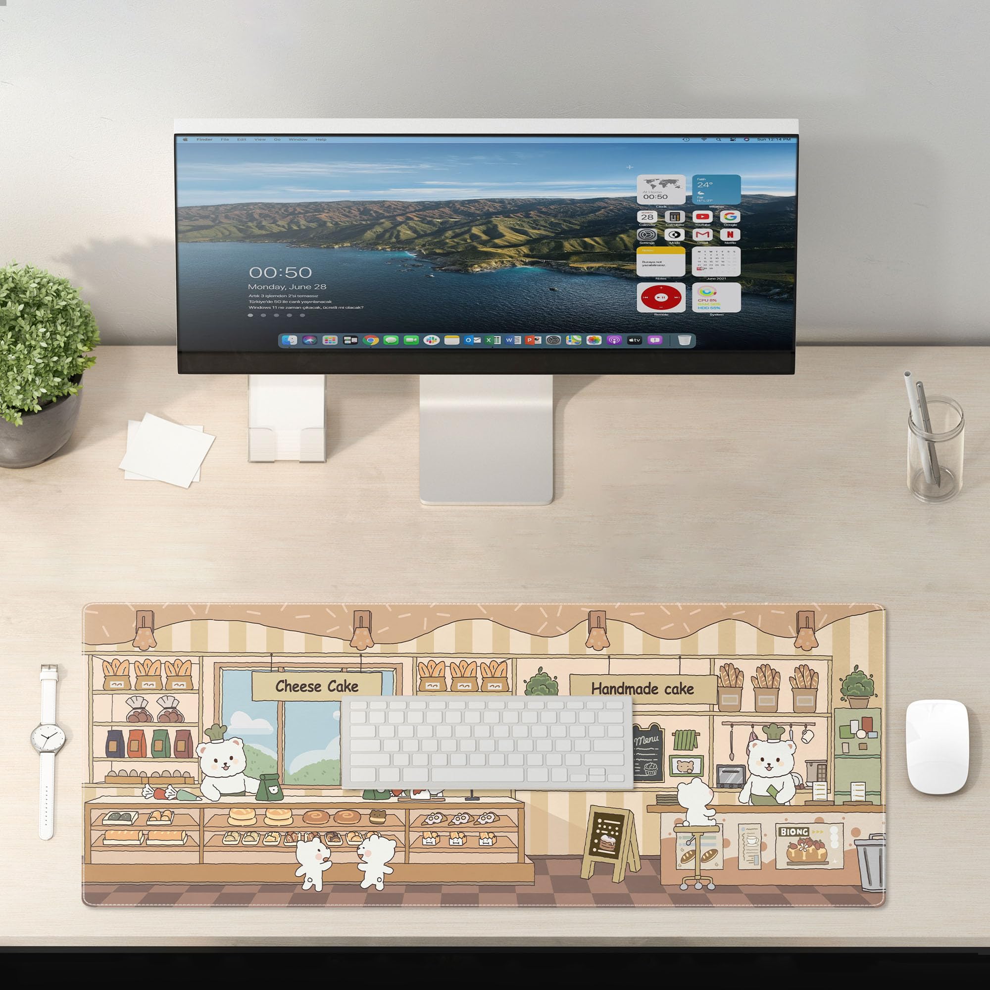 Cute panda mouse pad