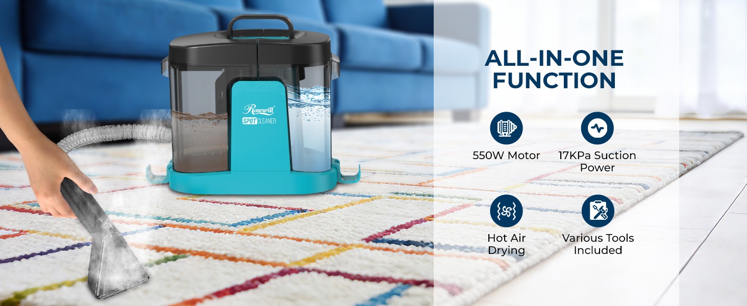 Rosewill Multi-Purpose Portable Carpet and Upholstery Spot Cleaner - Teal