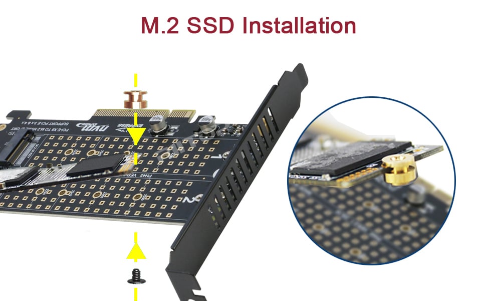 M Key m.2 NVMe to PCI Express adapter card