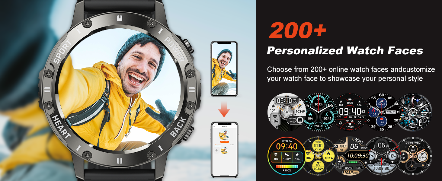 Smart Watch for Men Fitness Tracker, Bluetooth Waterproof Make Answer Call Digital Mens Watches Runn