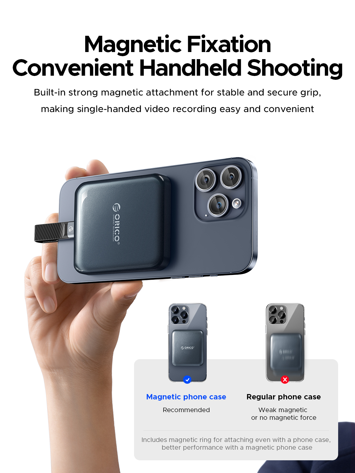 ORICO Magnetic External SSD, 4K ProRes HDR Record and Store, 2000MB/s Stable Transmission and S