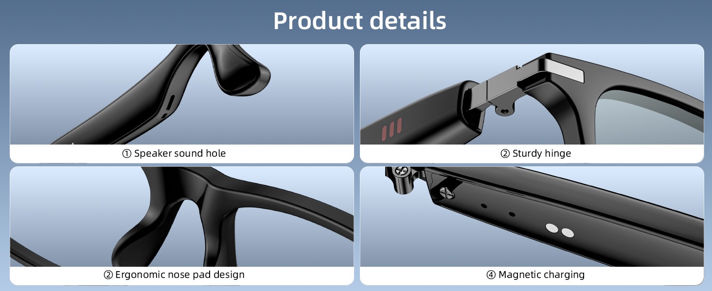 Open Ear Audio Smart Sunglasses No Camera