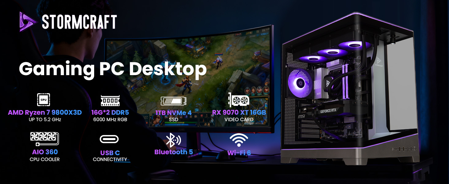 Stormcraft VA980XDCB-97BN1 VALKYRIE Gaming Desktop PC 