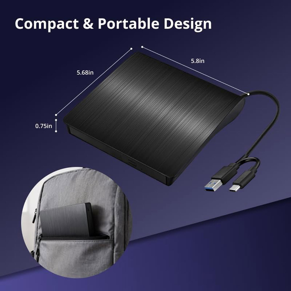 Jansicotek External CD DVD Bluray Drive for Laptop