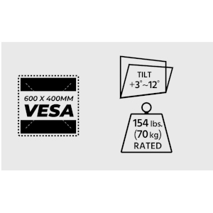 Low Profile Tilt TV Wall Mount Bracket For LED TVs 37in to 80in, Max Weight 154 lbs, VESA Patterns U