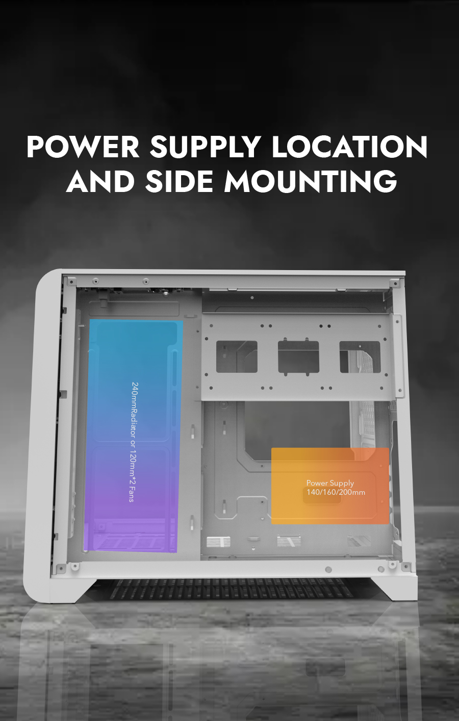 darkFlash L280M, Micro-ATX PC Gaming Case with Dual Real-Time Display